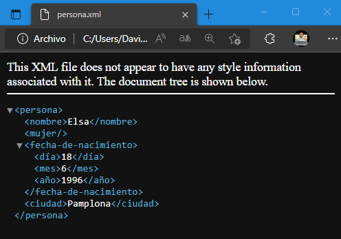 Resultado persona.xml