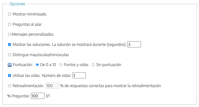 opciones