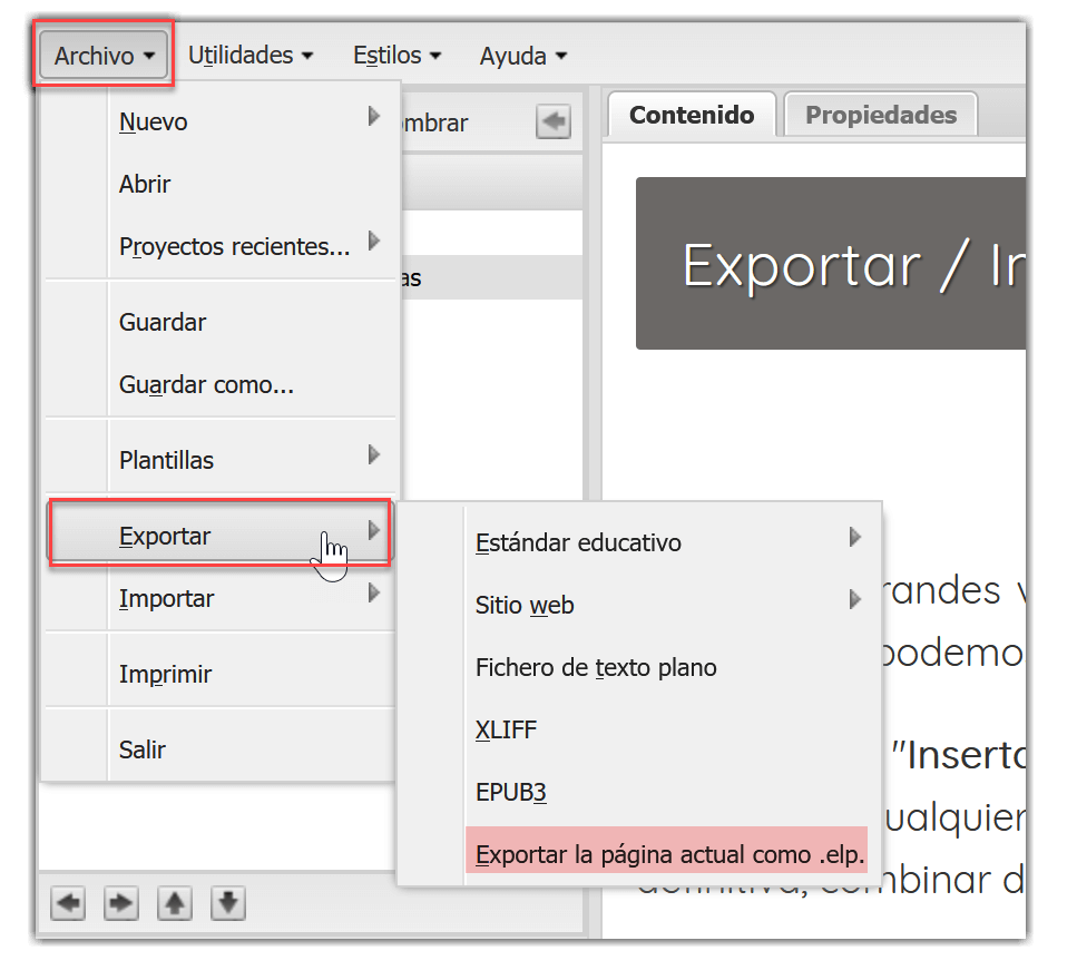 Exportar elp Exportar elp