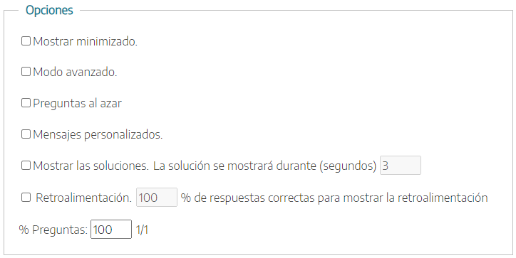 opciones opciones