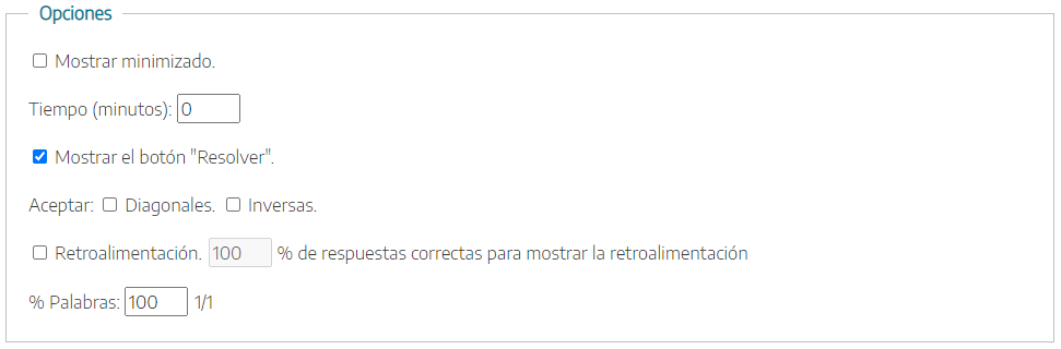 opciones opciones