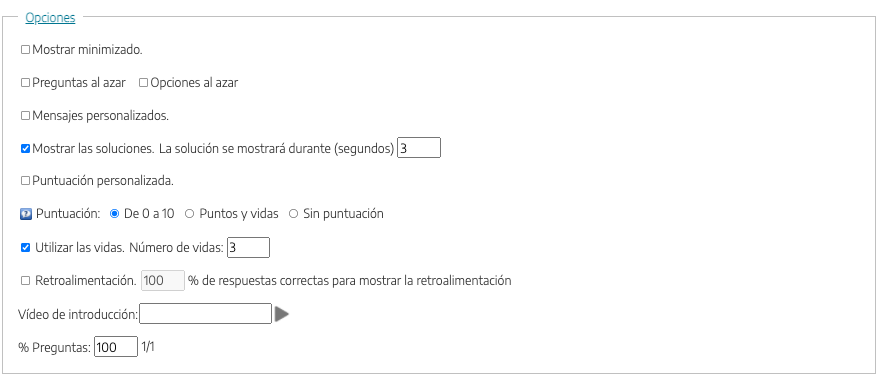 opciones