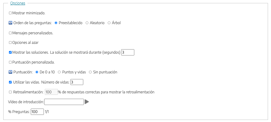 opciones