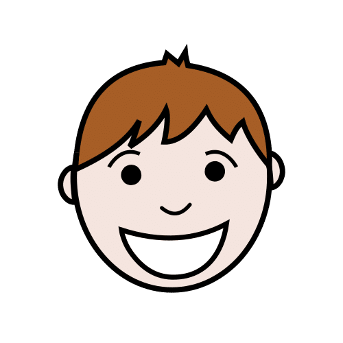 Imagen de niño sonriendo con la boca abierta